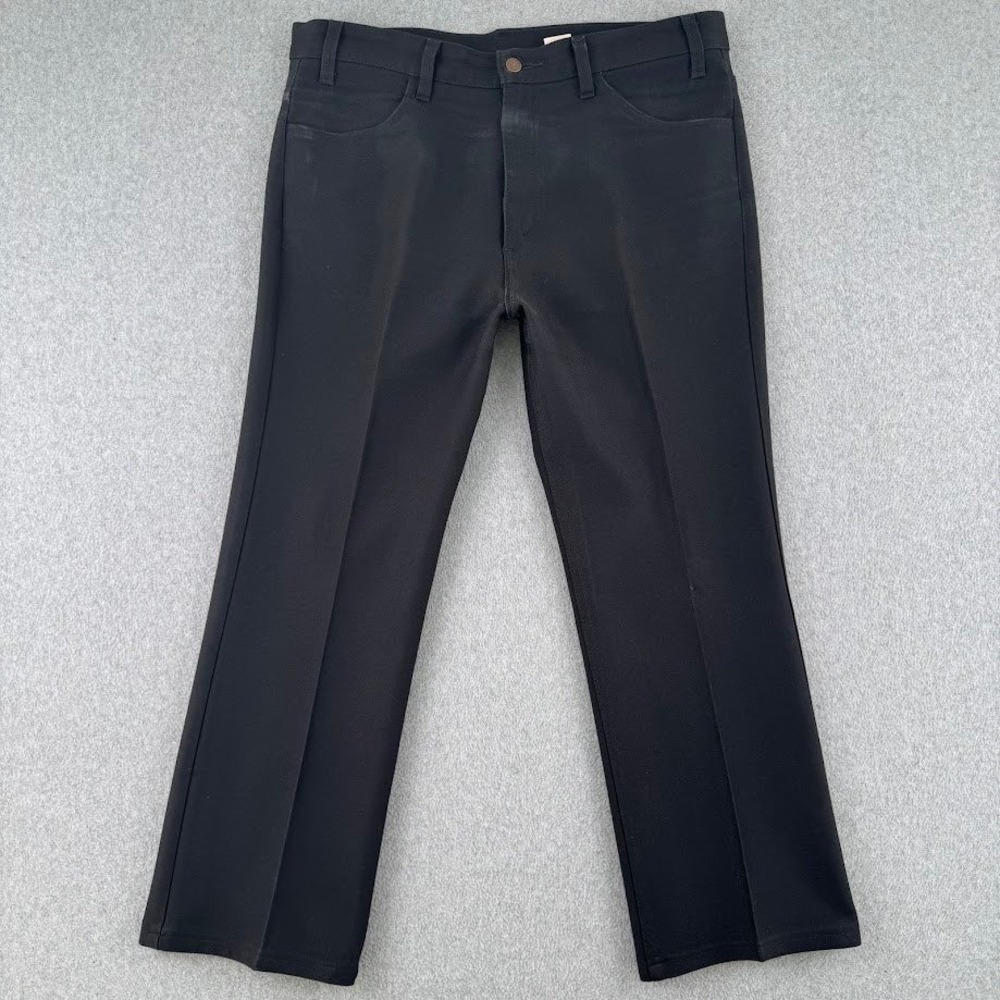 Vintage 90s Levi's Pants Mens 36x29 Black 517 Sta-Prest Dacron Polyester Bootcut